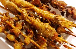 Fried Pig's Feet and Chicken Gizzard Skewers