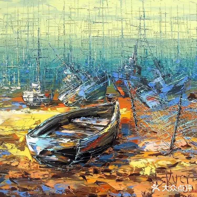 用刮刀作画，这位是高手！[礼花][礼花][礼花]