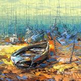 用刮刀作画，这位是高手！[礼花][礼花][礼花]