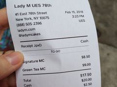 账单-Lady M Cake Boutique(麦迪逊大道店)