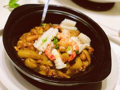 花枝鲜虾茄子煲-臻宝中餐厅·大连菜·海鲜·融合菜(大连一方城堡豪华精选酒店)