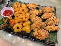 开心薯饼拼鸡翅-四海酒家生态粤菜