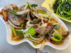 姜葱炒花甲-覃记海鲜美食餐厅