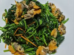 菠菜拌毛蚬肉-南山小渔村•大连海鲜大连菜(七七街店)