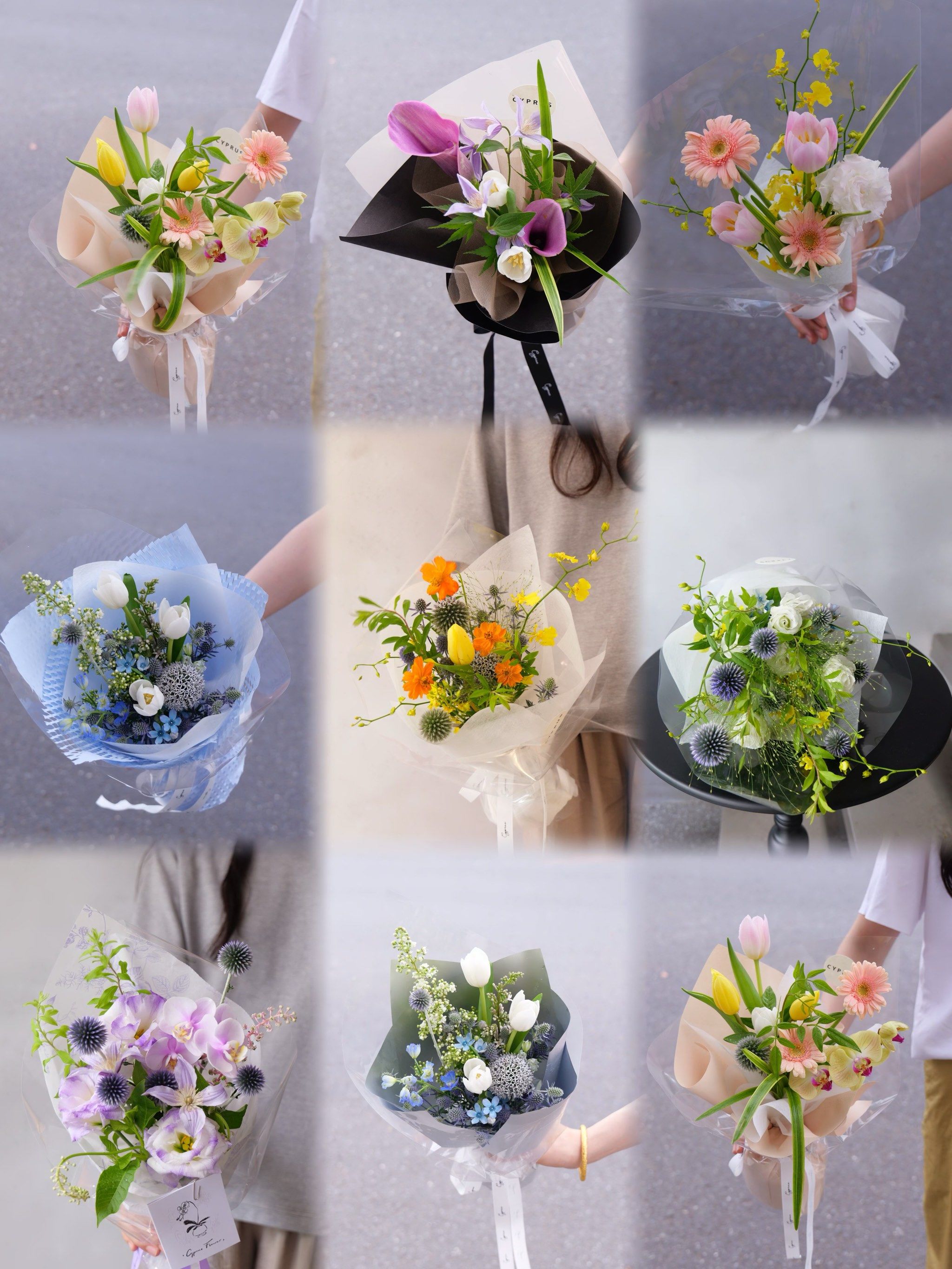 送去美院毕业展的小花束合集