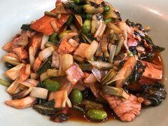 爆腌菜边笋肉片-虎哥私房菜(馒头山店)
