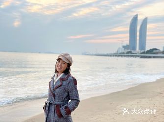 冬天厦门海滩的日落白城沙滩打卡