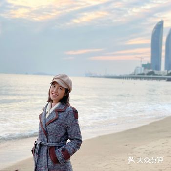 冬天厦门海滩的日落白城沙滩打卡