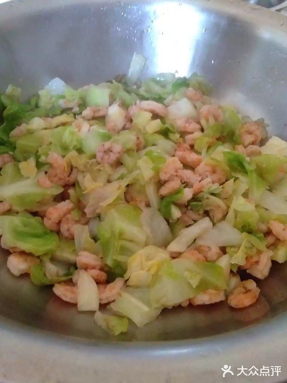 虾仁炒包心菜，自制炒菜