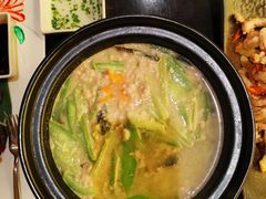 皮蛋肉碎煮丝瓜-汕头龙光喜来登酒店-采悦轩中餐厅