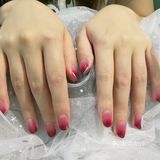 美炸的浆果色金边渐变美甲！