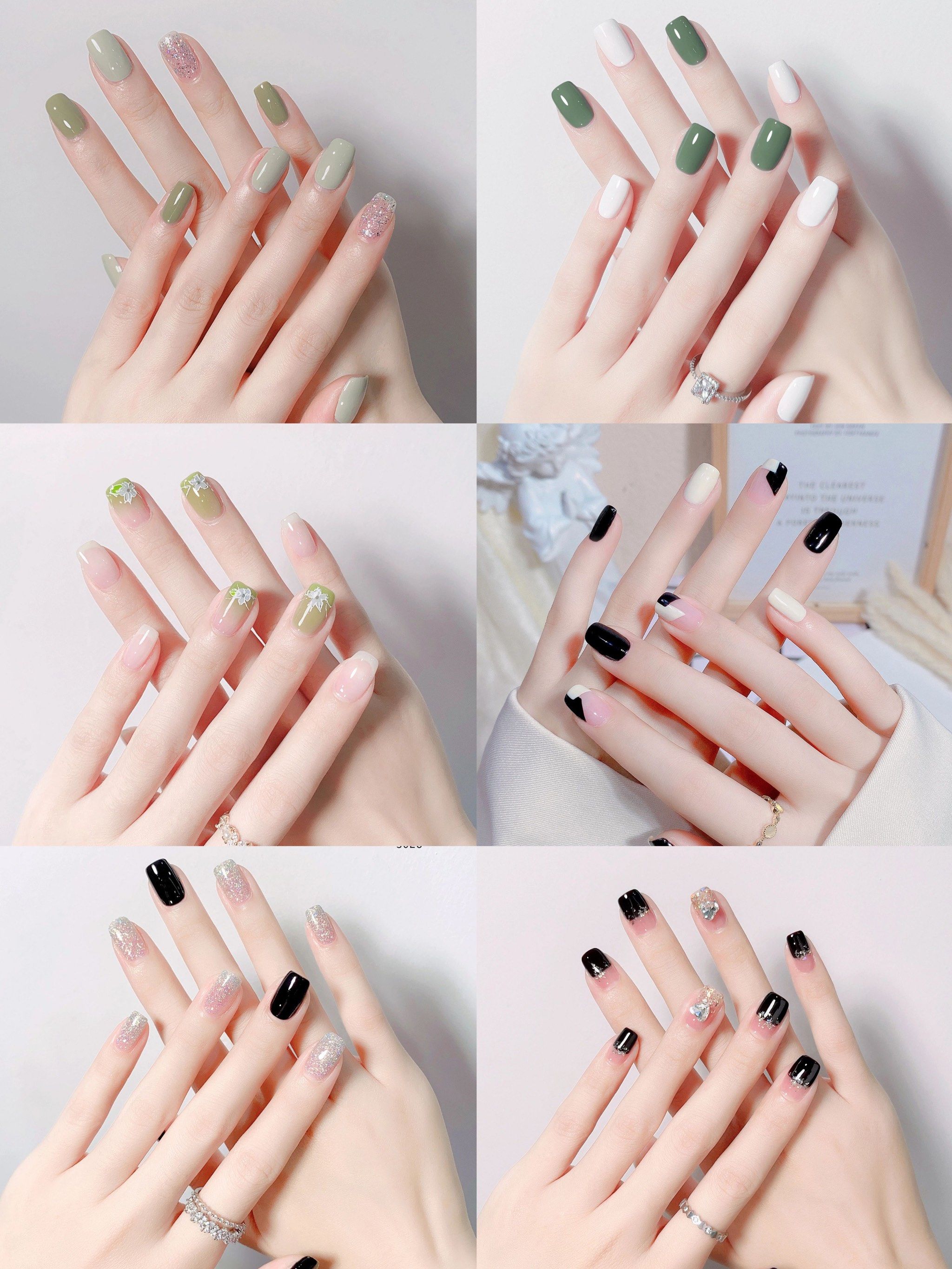 2023秋季显白气质简约时尚跳色小众美甲