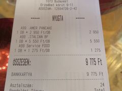 账单-纽约咖啡馆