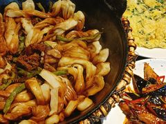 排骨豆角卷子-华盛园卷子王农家菜水库鱼