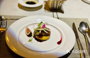 Signature Pan-Seared Foie Gras with Red Wine Vinegar Roasted Apple
