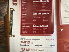 菜单-The Workshop Coffee