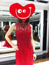 旗袍式红色礼服-韩国天使嫁衣婚纱礼服馆(上海旗舰店)