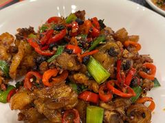 老干妈炒猪脚皮-湘肠香火锅店(团结湖店)