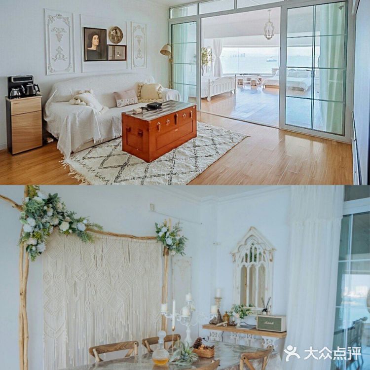 100多💰青岛270°海景民宿‼️躺在床上看大海