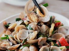 尖椒炒花甲-红月湾海鲜饭店•沙滩海景(双月湾店)