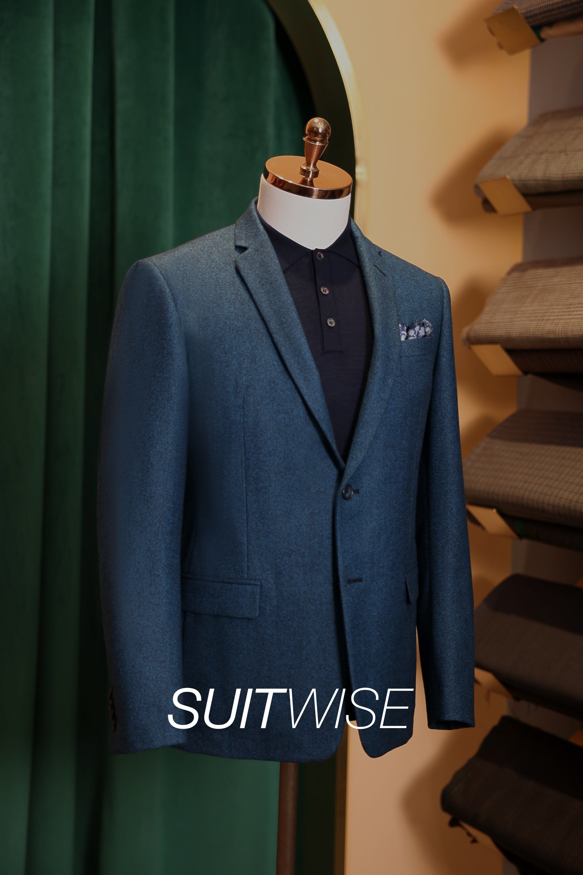 忧郁蓝法兰绒休闲单西 | 上海高级西服定制