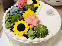 半面多肉植物生日蛋糕-BON CAKE(华贸购物中心店)