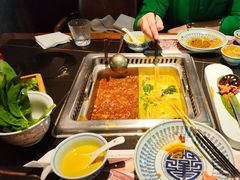 鸳鸯招牌麻辣锅拼金汤花胶锅-大隐·成都火锅Bistro(合生麒麟新天地店)