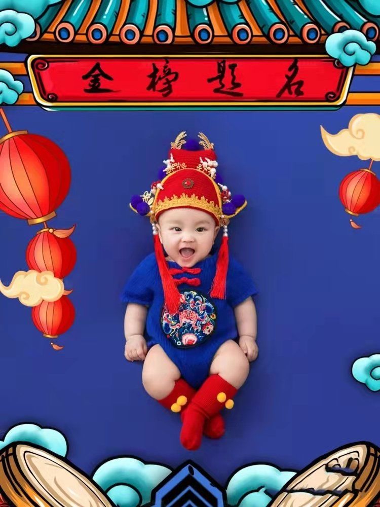 国潮风百天照国风百日照,每款都能驾驭!萌豆儿童摄影|宝宝摄影