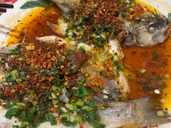 三椒蒸鲈鱼-荆九爷爆炒桥头三嫩(夫子庙店)
