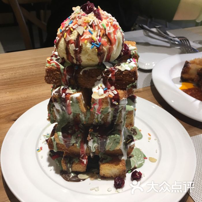 抹茶冰淇淋吐司焦糖