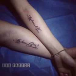 小两口情侣英文 纹身师：杰Tattoo刺青主理人 Tattoo artist：Jie·Tattoo TianJin.China-中国天津-杰TATTOO刺青
