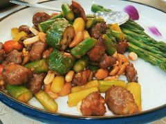 芦笋牛仔粒-轩记海鲜餐厅·四十五年老字号·经典粤菜(西区彩虹店)