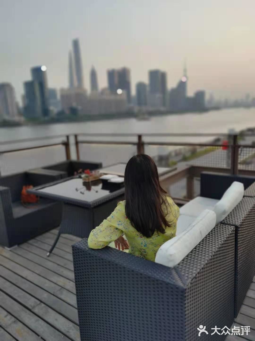 吹着夏风,目光追随着那一只只江鸥,自由地翱翔在浦江上空