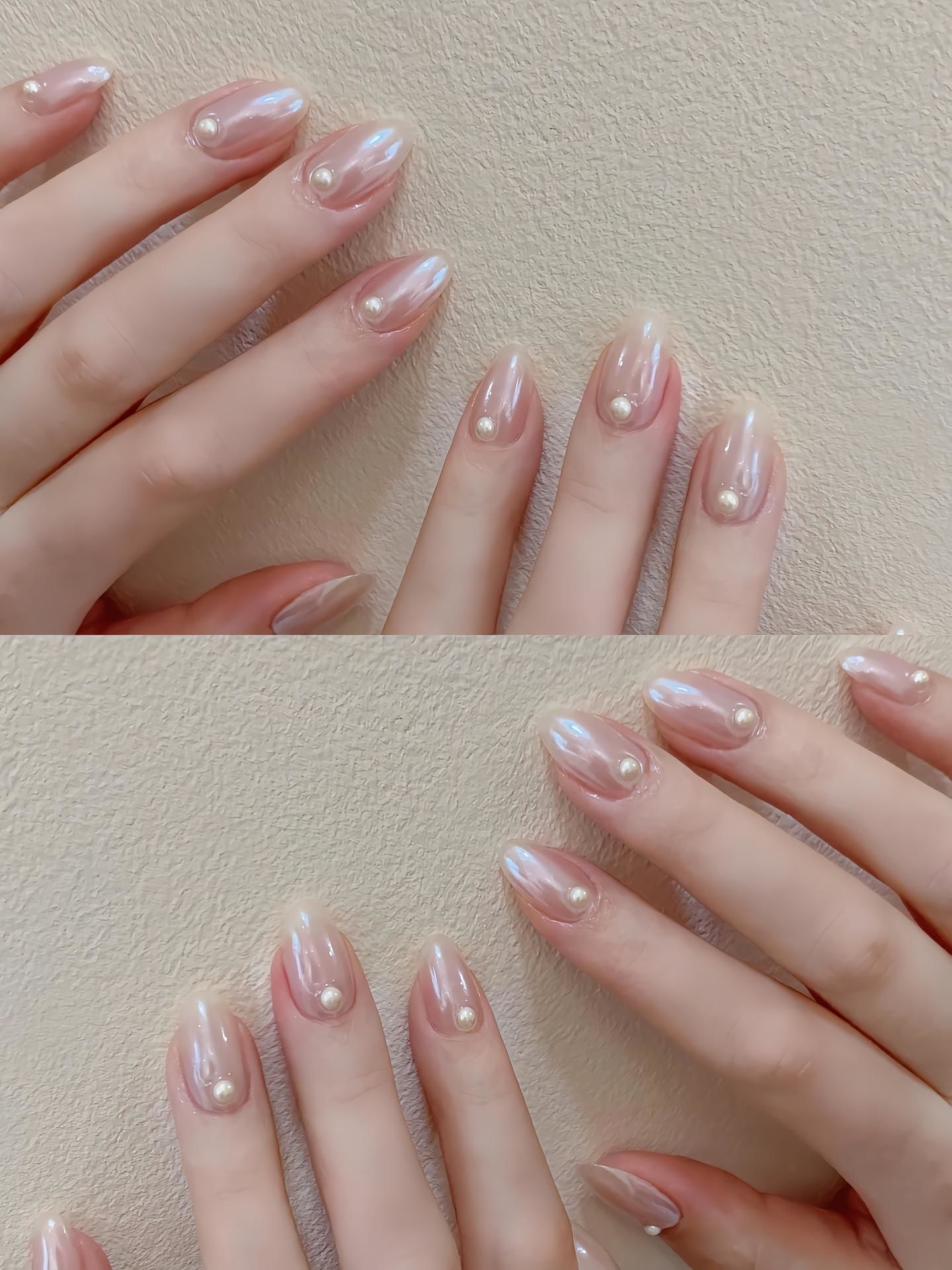 秋冬显白粉红气质大方美甲