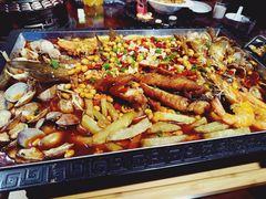 -东来菜馆•手抓海鲜家常菜•海鲜锅贴(鸽子窝店)