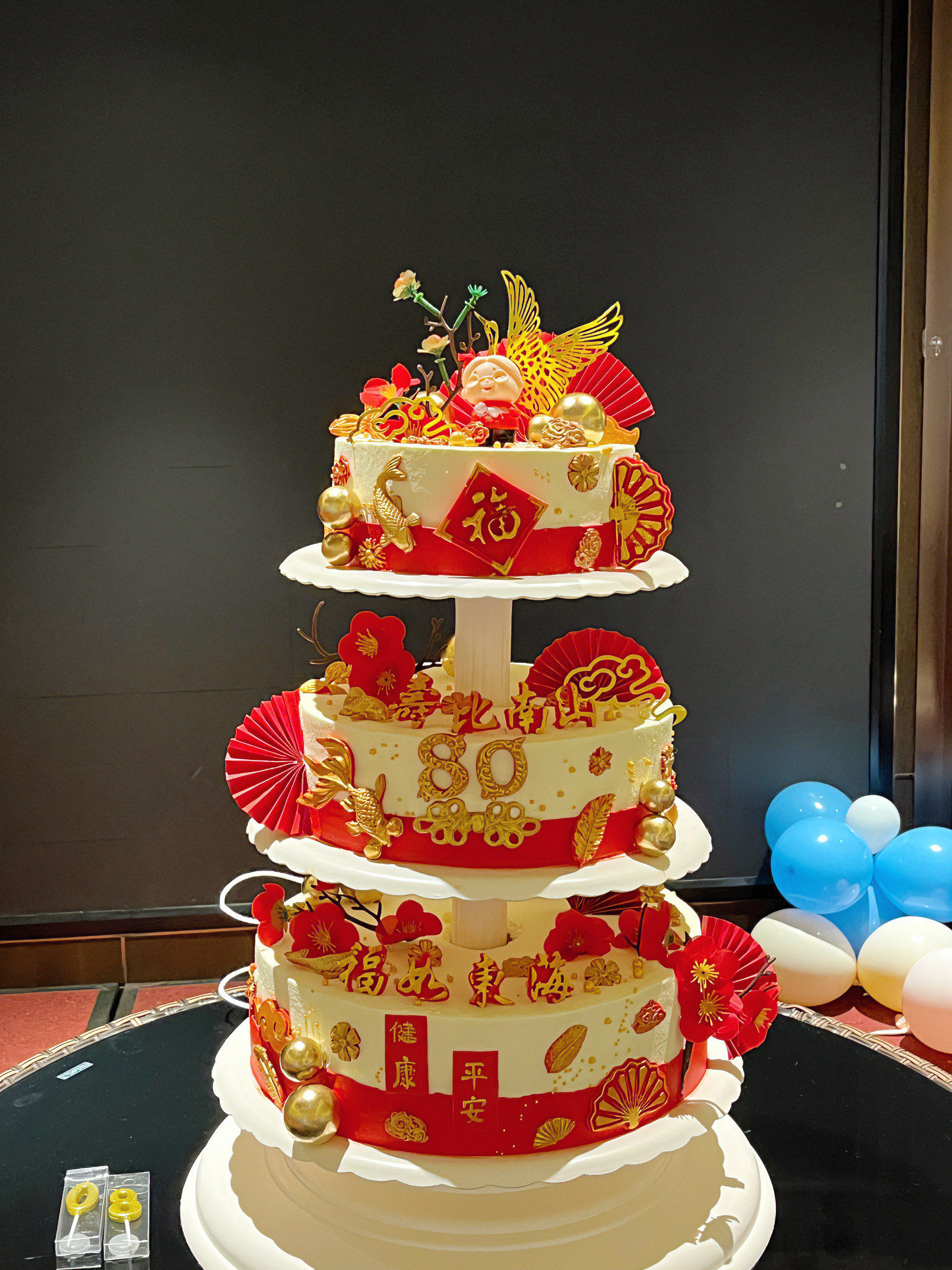 三层祝寿蛋糕