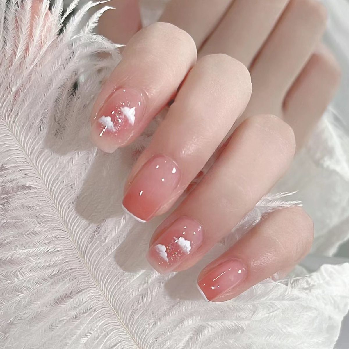 超仙气腮红云朵美甲