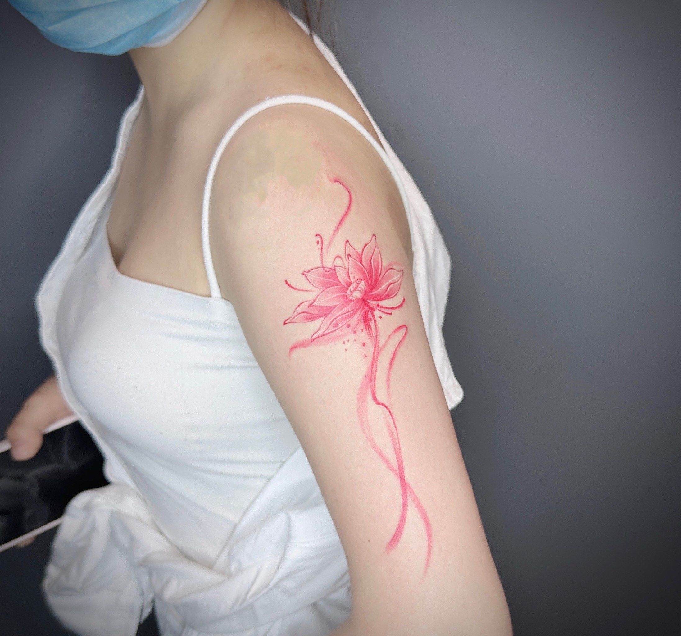 纹身/水墨风的莲花