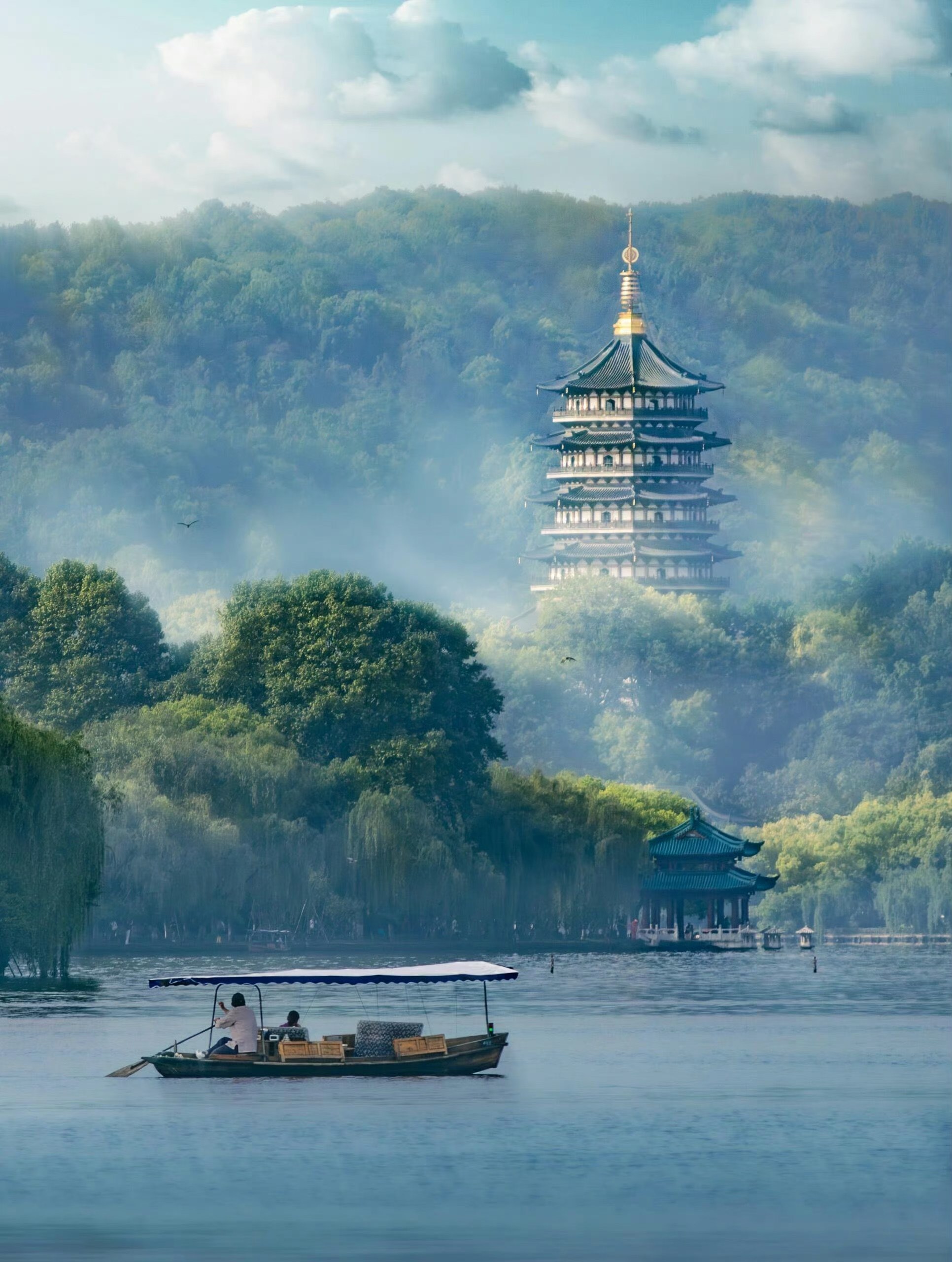 杭州西湖美景 真实图片