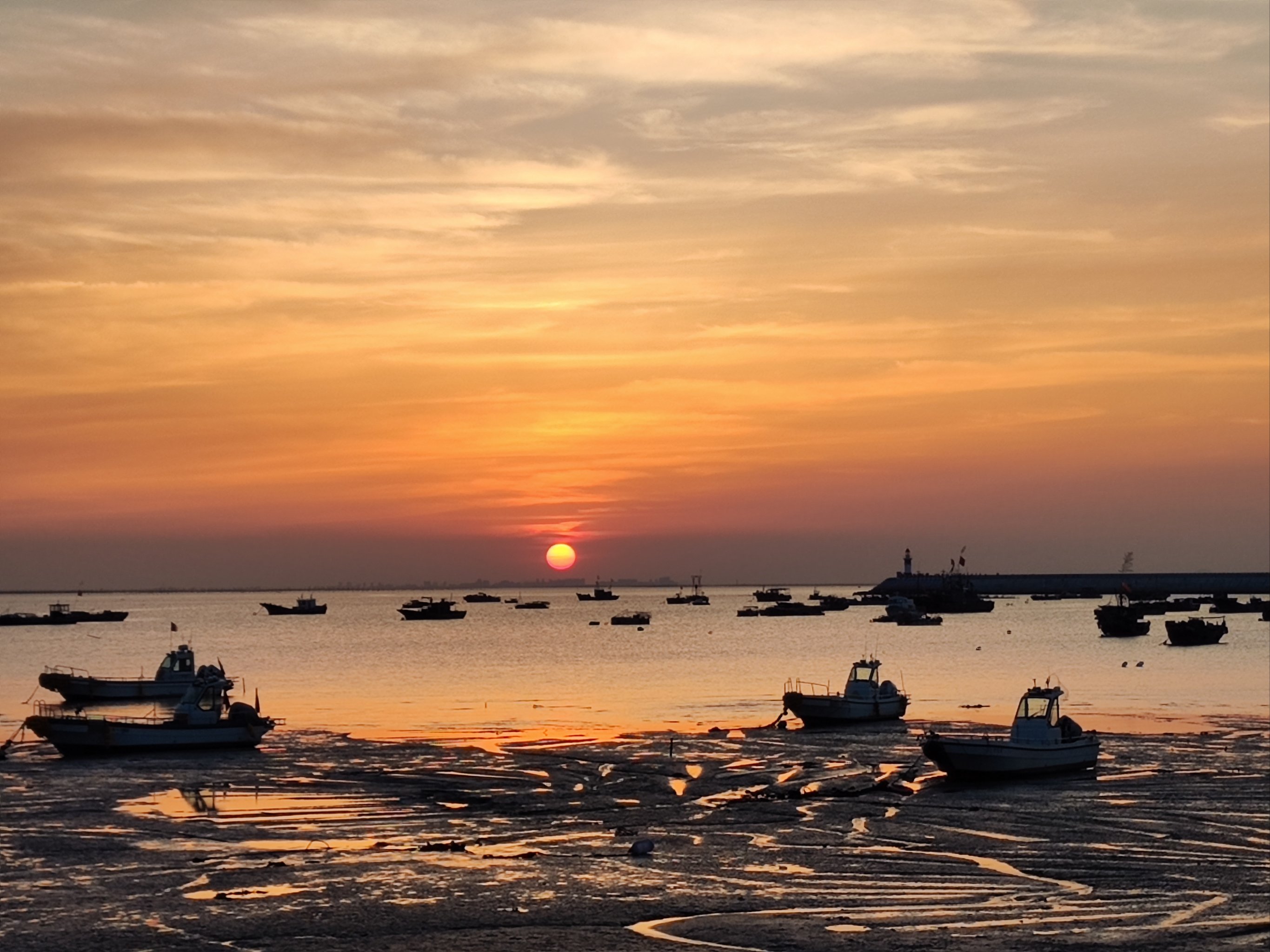 海上日落 真实图片