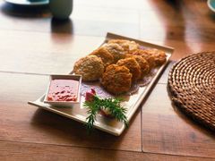 香煎山药虾饼-川旺角川粤融合菜•海景餐厅(星海广场店)