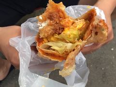 -小红车炸蛋葱油饼
