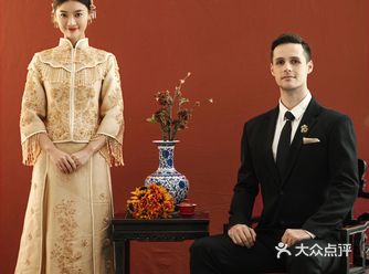 复古中式婚纱照 旧时光的恋人