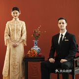 复古中式婚纱照 旧时光的恋人