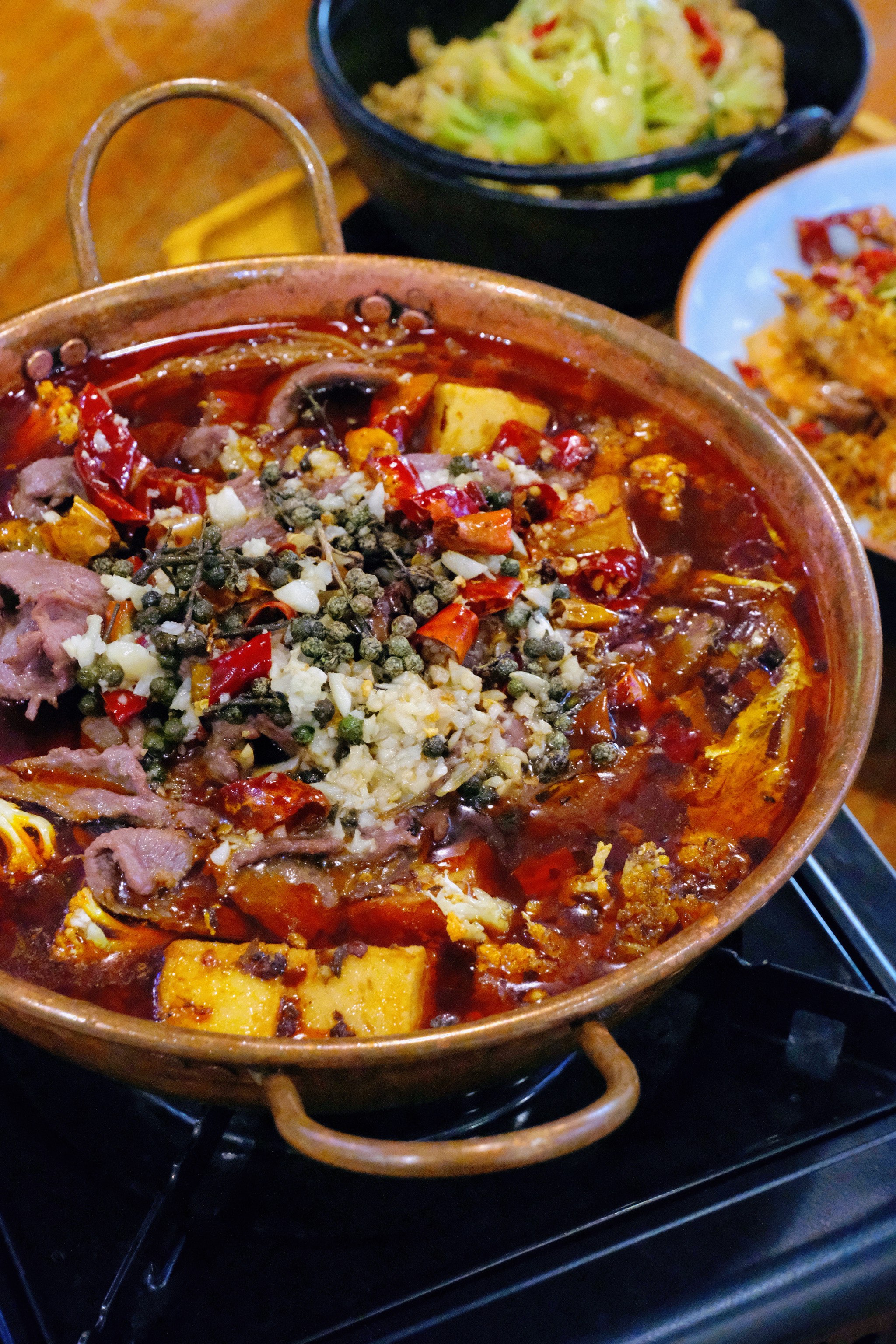 铜锅「水煮牛肉」原以为好辣我估计吃不了