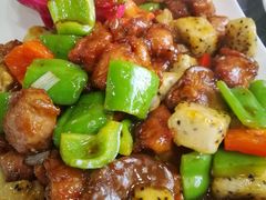 火龙果牛肉粒-龙香居海鲜家常菜饭店·特色驴肉·古城浑锅
