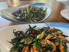 韭菜炒小河虾-烧肉馆(古北水镇景区店)