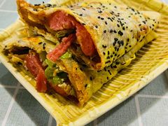 香辣煎饼果子-冷峰马家鸡蛋牛奶醪糟(八朗学五巷店)