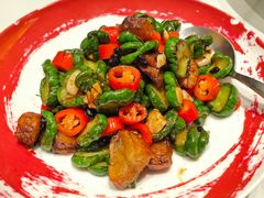 自制咸脆瓜炒花肉-悦湖公馆