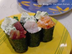 牛油果军舰三贯拼盘-京樽回転寿司(奥林匹克店)